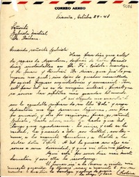 [Carta] 1948 oct. 29, Vicuña [a] Gabriela Mistral, Santa Bárbara