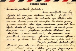 [Carta] 1950 abr. 25, Vicuña [a] Gabriela Mistral