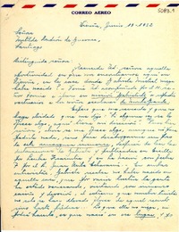 [Carta] 1952 jun. 19, Vicuña [a] Matilde Ladrón de Guevara, Santiago