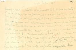 [Carta] 1951 jul. 6, Praga, [Checoslovaquia] [a] Gabriela [Mistral]