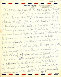 [Carta] [1951?], [Chile?] [a] Gabriela [Mistral]