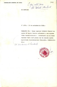 [Carta] 1956 nov. 21, Santiago, Chile [a] Gabriela Mistral, New York