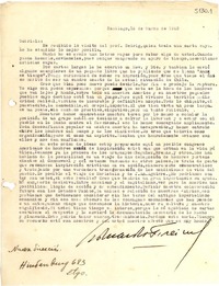 [Carta] 1943 mar. 16, Santiago, [Chile] [a] Gabriela Mistral