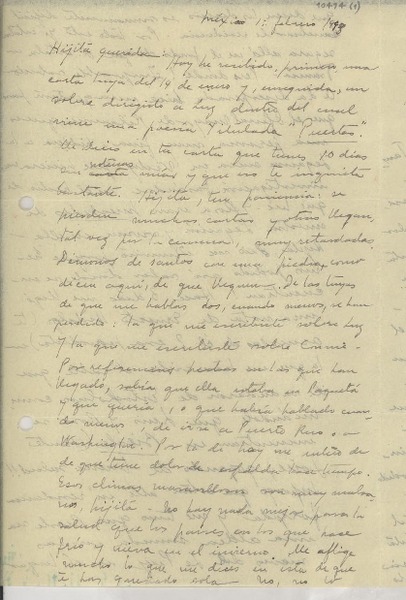 [Carta] 1943 feb. 1, México [a] Gabriela Mistral