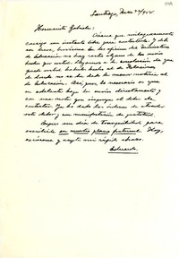 [Carta] 1954 mar. 22, Santiago [a] Gabriela Mistral