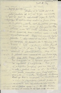 [Carta] 1943 ago. 2, México [a] Gabriela Mistral
