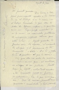 [Carta] 1943 ago. 2, México [a] Juan Miguel Godoy