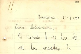 [Carta] 1933 sept. 27, Lavagna, [Italia] [a] Gabriela Mistral