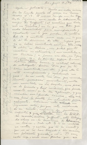 [Carta] 1946 jun. 18, Río de Janeiro [a] Gabriela Mistral