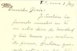 [Carta] 1949 ene. 3, [México] [a] Doris Dana