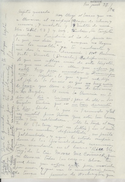 [Carta] 1946 jun. 27, Río de Janeiro [a] Gabriela Mistral