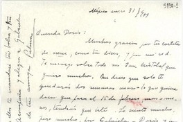 [Carta] 1949 ene. 31, México [a] Doris Dana