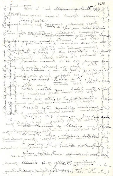 [Carta] 1951 ago. 25, México [a] Doris [Dana]
