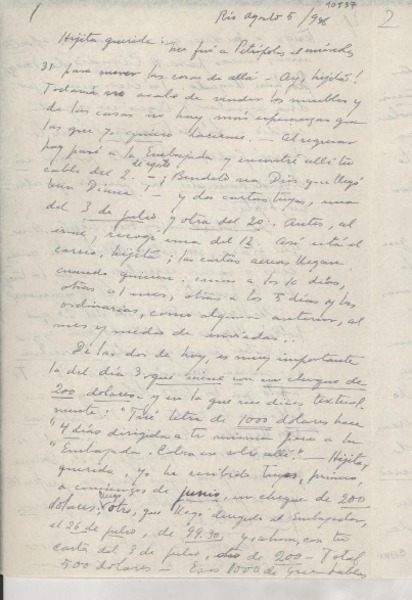 [Carta] 1946 ago. 5, Río de Janeiro [a] Gabriela Mistral