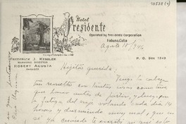 [Carta] 1946 ago. 18, La Habana, Cuba [a] Gabriela Mistral