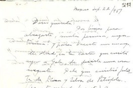 [Carta] 1951 sept. 22, México [a] Doris Dana