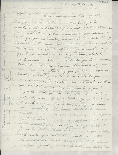 [Carta] 1946 ago. 30, México [a] Gabriela Mistral
