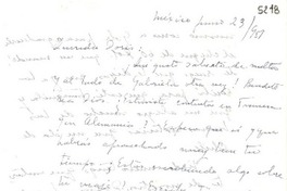 [Carta] 1951 jun. 23, México [a] Doris Dana