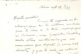 [Carta] 1951 sept. 24, México [a] Gabriela Mistral