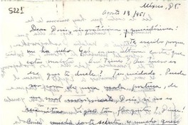 [Carta] 1951 ago. 13, México D. F. [a] Doris Dana