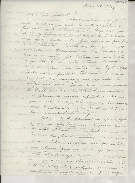 [Carta] 1946 oct. 1, México [a] Gabriela Mistral