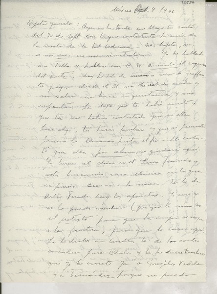 [Carta] 1946 oct. 4, México [a] Gabriela Mistral