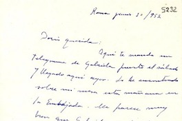 [Carta] 1952 jun. 30, México [a] Doris Dana
