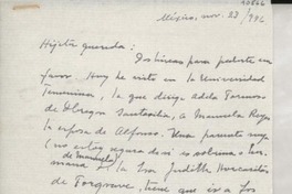 [Carta] 1946 nov. 23, México [a] Gabriela Mistral