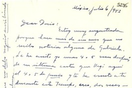 [Carta] 1953 jul. 6, México [a] Doris Dana