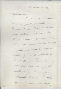 [Carta] 1946 nov. 24, México [a] Gabriela Mistral