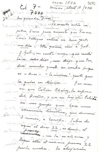 [Carta] 1954 abr. 19, México [a] Doris Dana