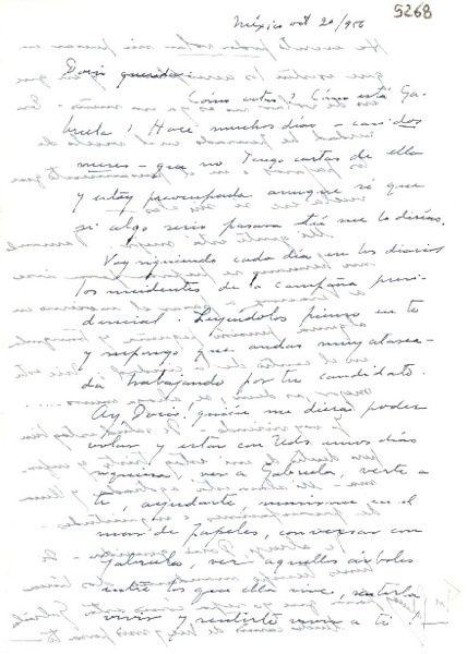 [Carta] 1956 oct. 20, México [a] Doris Dana