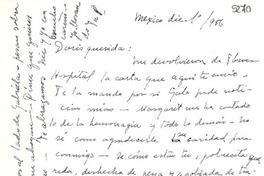 [Carta] 1956 dic. 1, México [a] Doris Dana