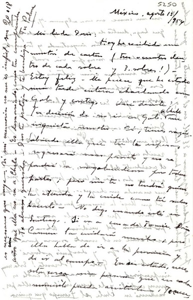 [Carta] 1954 ago. 12, México [a] Doris [Dana]