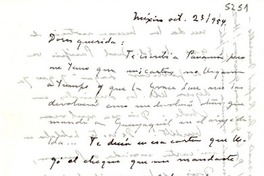 [Carta] 1954 oct. 23, México [a] Doris [Dana]