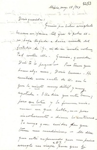 [Carta] 1954 mayo 28, México [a] Doris [Dana]