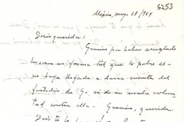 [Carta] 1954 mayo 28, México [a] Doris [Dana]