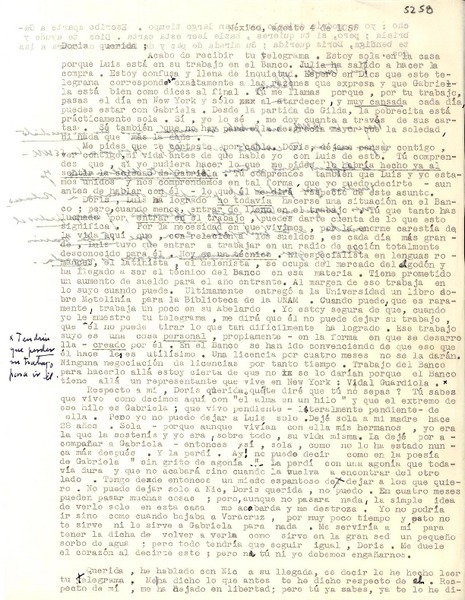 [Carta] 1955 ago. 4, México [a] Doris [Dana]