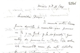 [Carta] 1954 oct. 16, México [a] Doris Dana