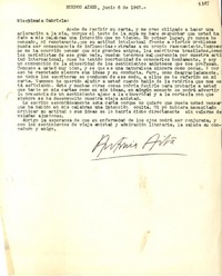 [Carta] 1942 jun. 6, Buenos Aires [a] Gabriela [Mistral]
