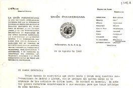 [Carta] 1942 ago. 29, Washington D.C., [EE.UU.] [a] Gabriela Mistral, Consulado de Chile, Petrópolis, Brasil