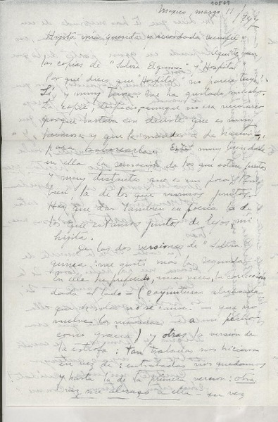 [Carta] 1947 mar. 11, México [a] Gabriela Mistral