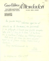 [Carta] [1946] , Roma, [Italia] [a] Gabriela Mistral