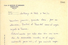 [Carta] 1954 nov. 3, Santiago, Chile [a] Doris Dana