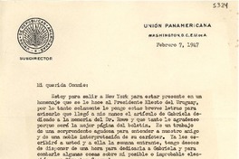 [Carta] 1947 feb. 7, Washington D.C., [EE.UU.] [a] Connie Saleva, Monrovia, California, [EE.UU.]