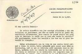 [Carta] 1947 mar. 24, Washington D.C., [EE.UU.] [a] Connie Saleva, Monrovia, California, [EE.UU.]