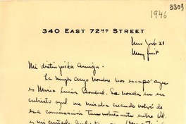 [Carta] 1946, Nueva York [a] Gabriela Mistral