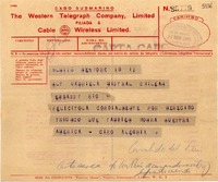 [Telegrama] 1945 nov. 17, New York [a] Gabriela Mistral, Río de Janeiro