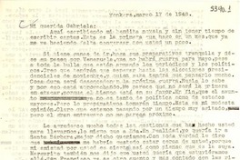 [Carta] 1948 mar. 17, Yonkers, [New York] [a] Gabriela Mistral