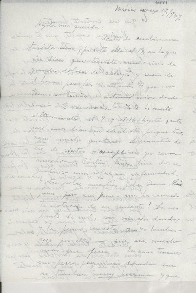 [Carta] 1947 mar. 17, México [a] Gabriela Mistral